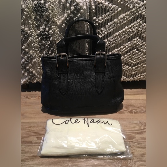 🎀 COLE HAAN Black PEBBLED LEATHER TOTE BAG (NWT) - Picture 16 of 16